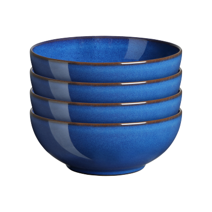 Imperial Blue Coupe Cereal Bowls - Set Of 4