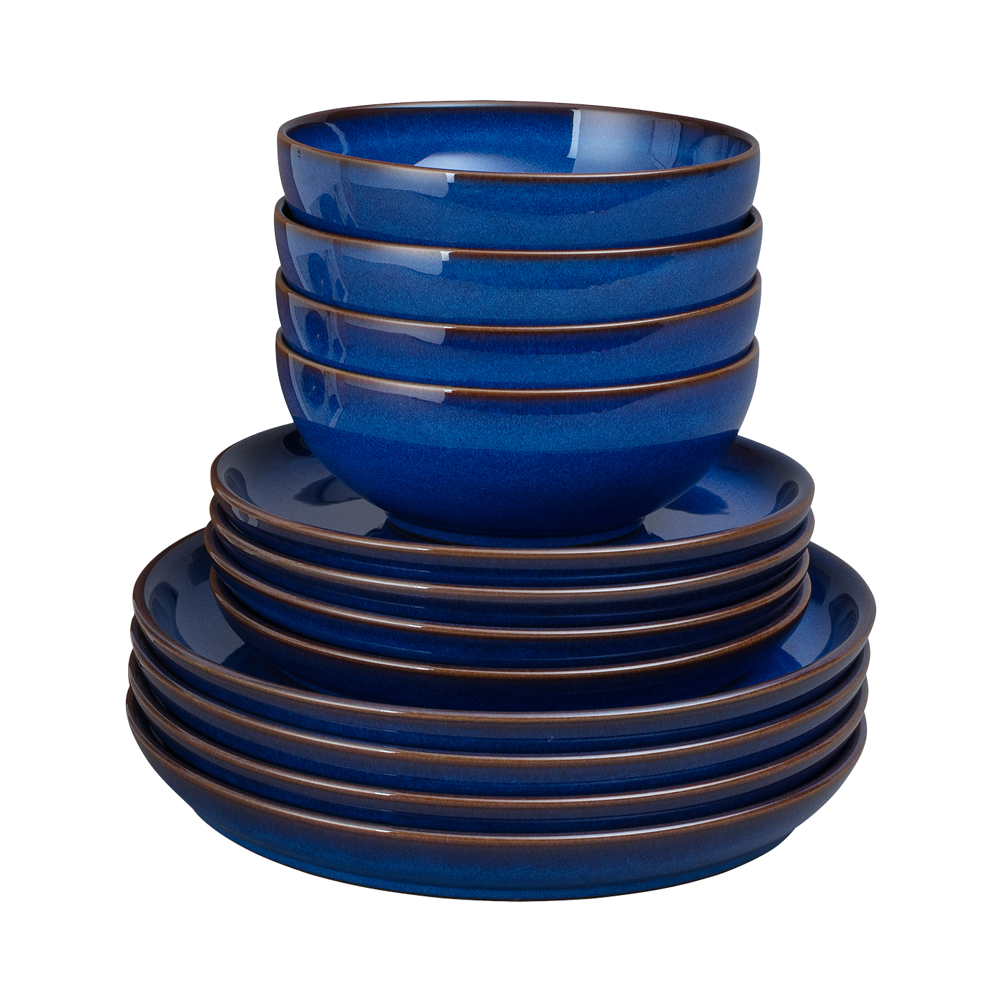 Imperial Blue 12 Piece Coupe Dinnerware Set