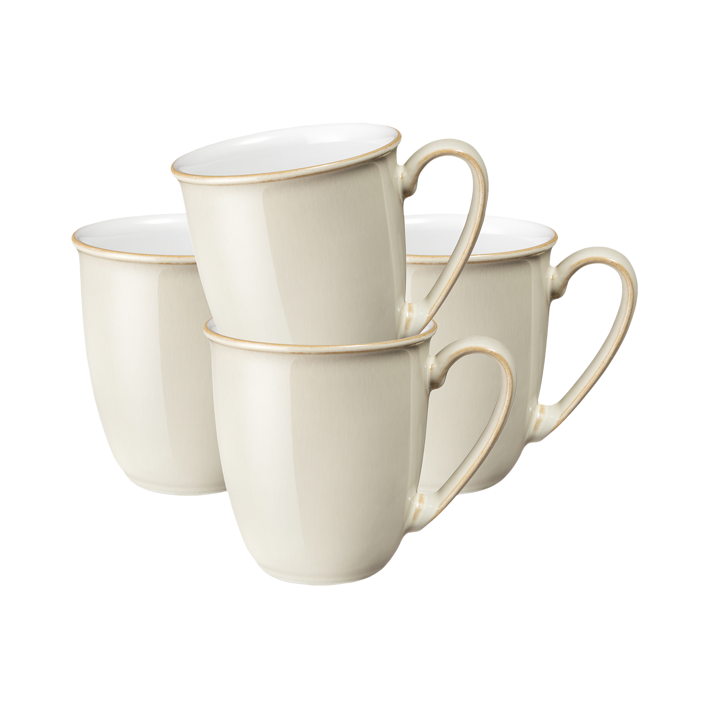 Linen Coffee Beakers/Mugs - Set Of 4