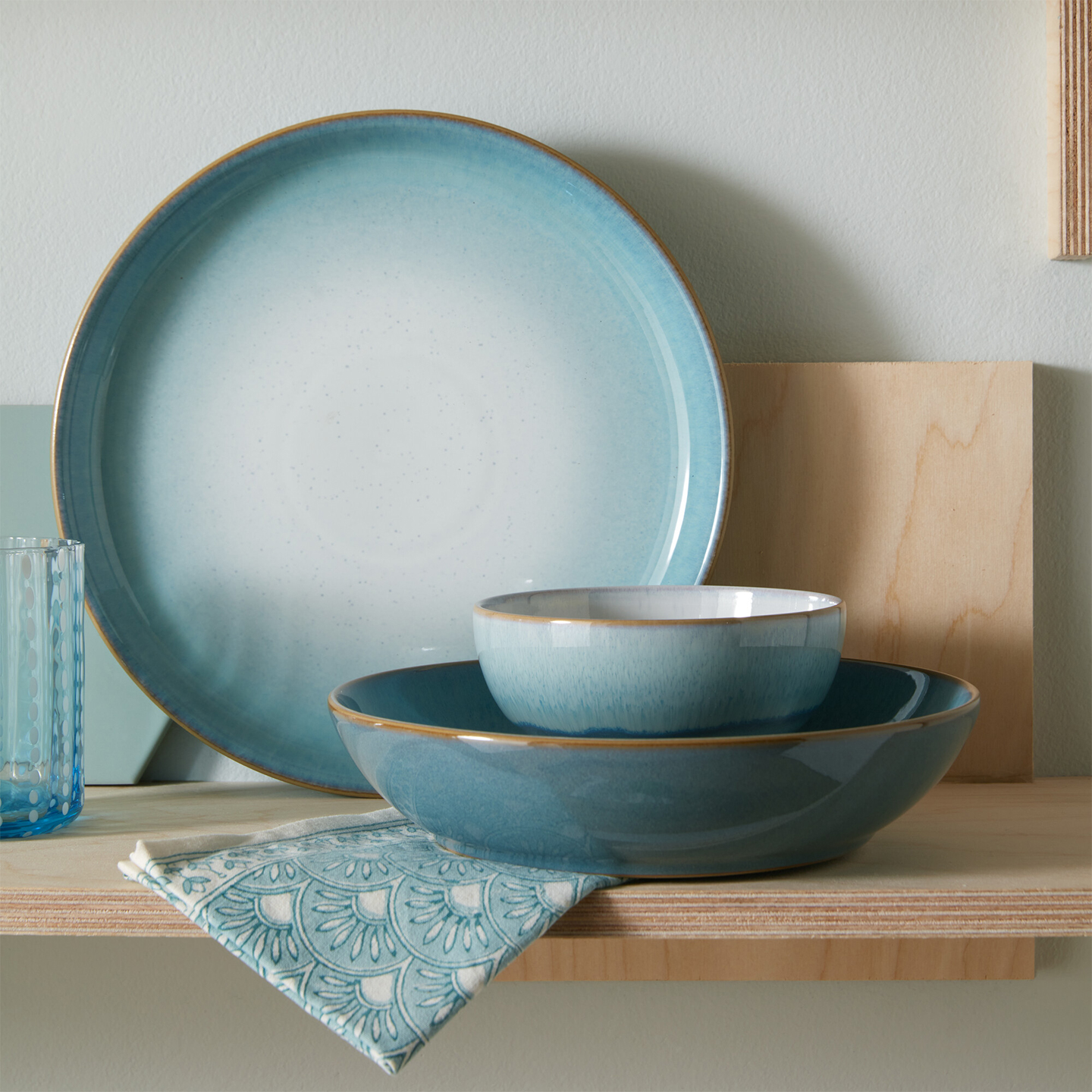 Azure Haze Coupe Dinner Plates - Set Of 4