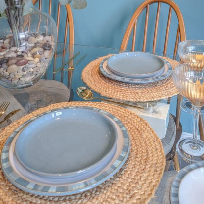 Azure Coupe Dinner Plates - Set Of 4