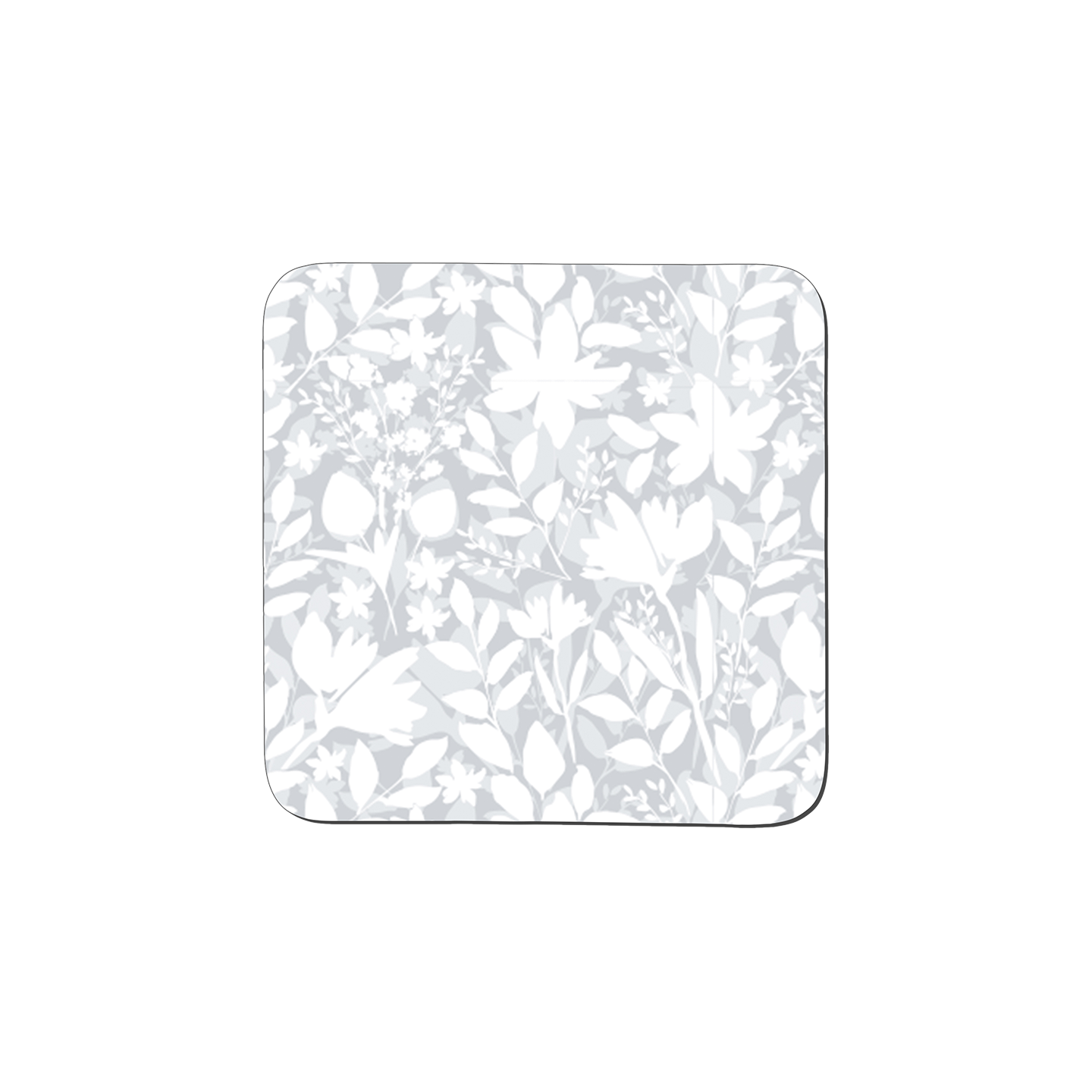 Grey Floral Coasters - Set Of 6