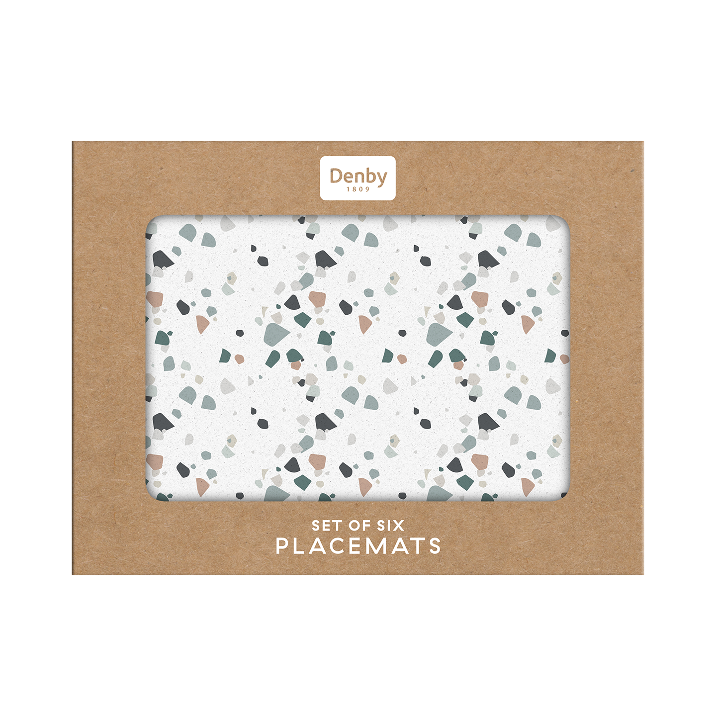 Elements Terrazzo Effect Neutrals Placemats - Set Of 6