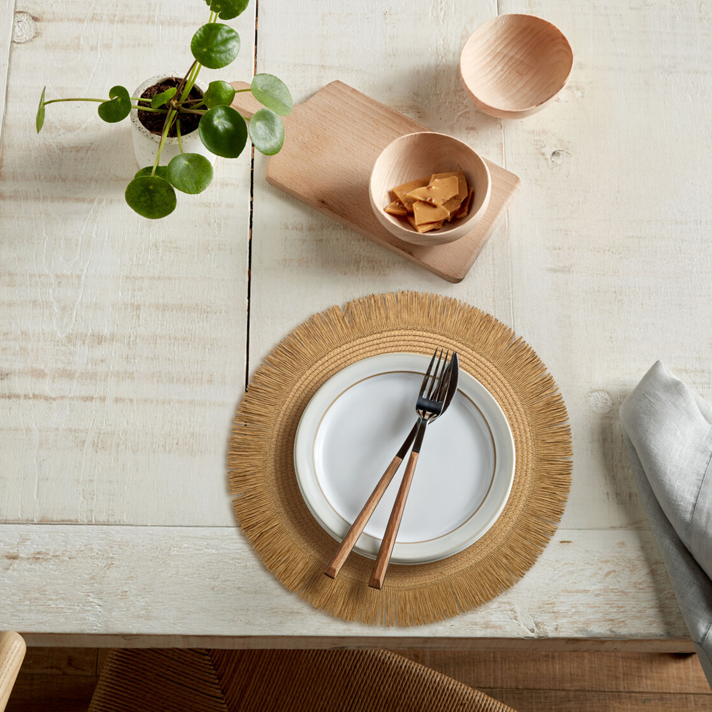 Denby Tan Natural Round Set Of 4 Placemats