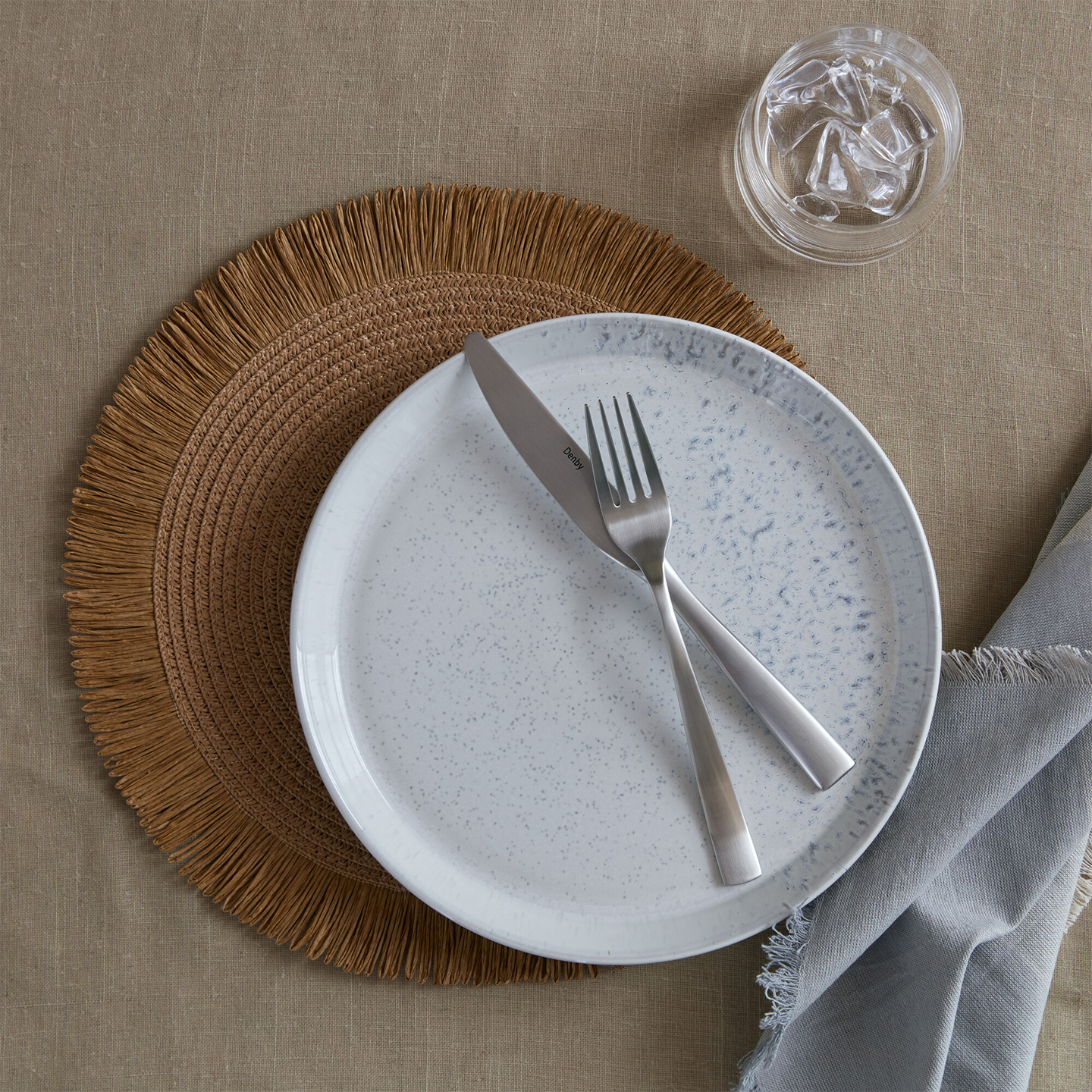 Denby Tan Natural Round Set Of 4 Placemats