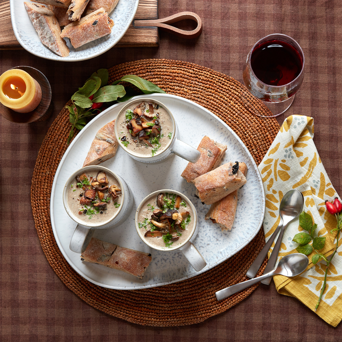 Denby Brown Cotton Set Of 4 Placemats