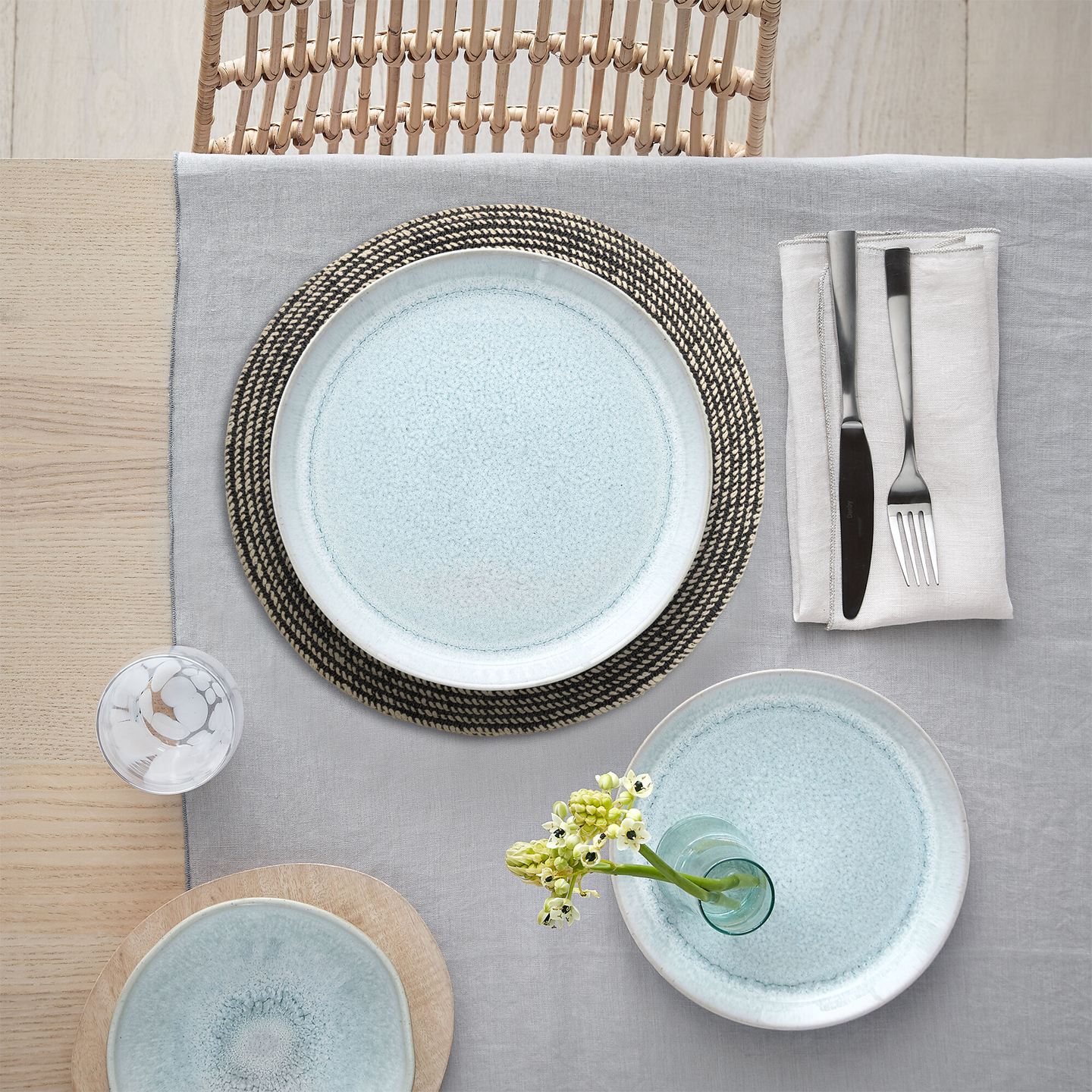 Denby Black Cotton Set Of 4 Placemats