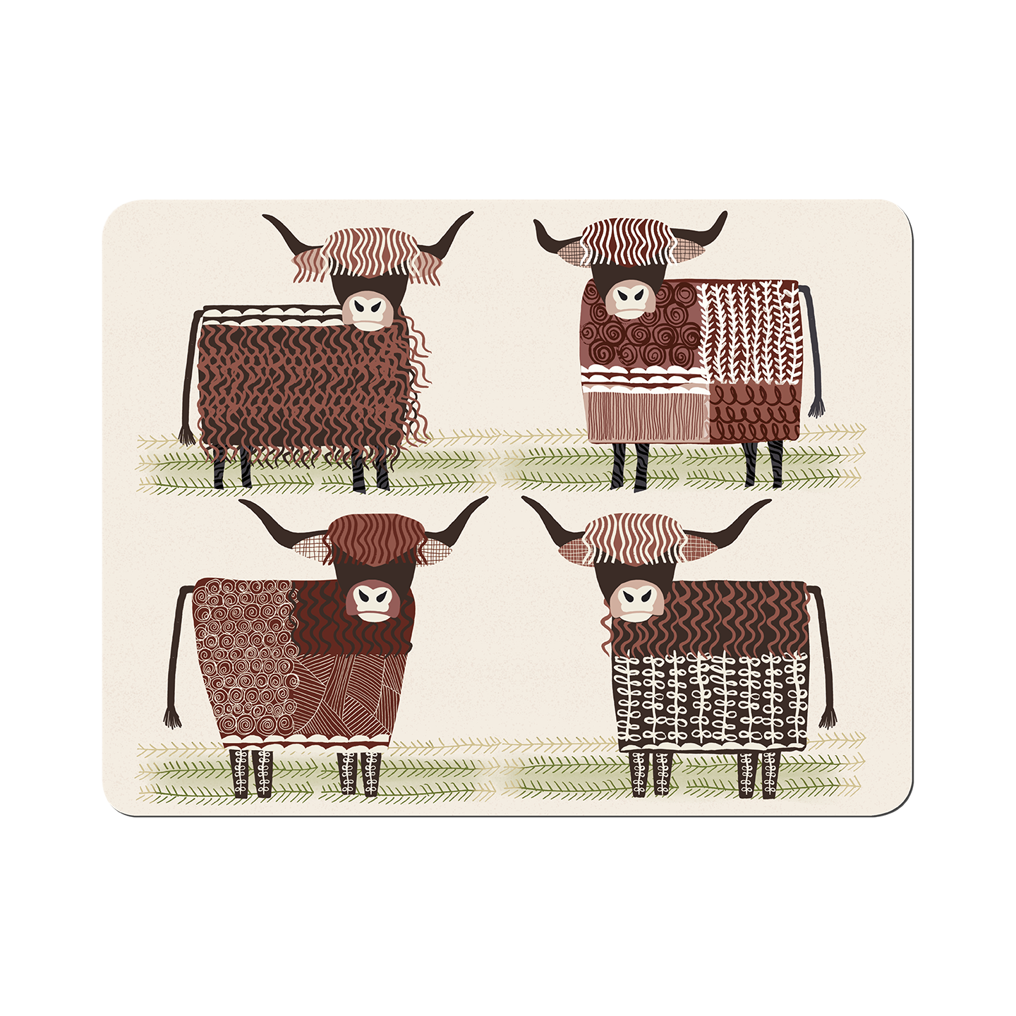 Denby Highland Cow Set Of 6 Placemats