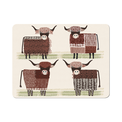 Denby Highland Cow Set Of 6 Placemats
