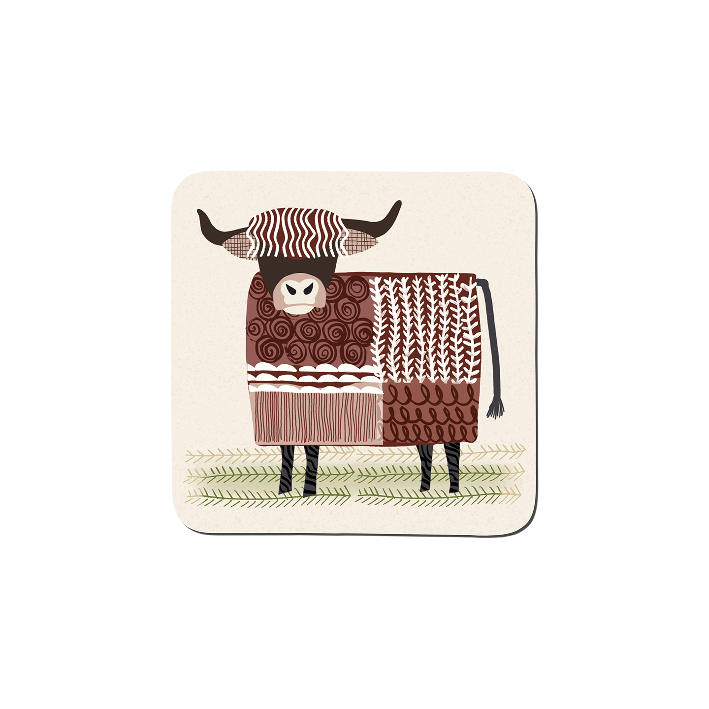Denby Highland Cow Set Of 6 Coasters
