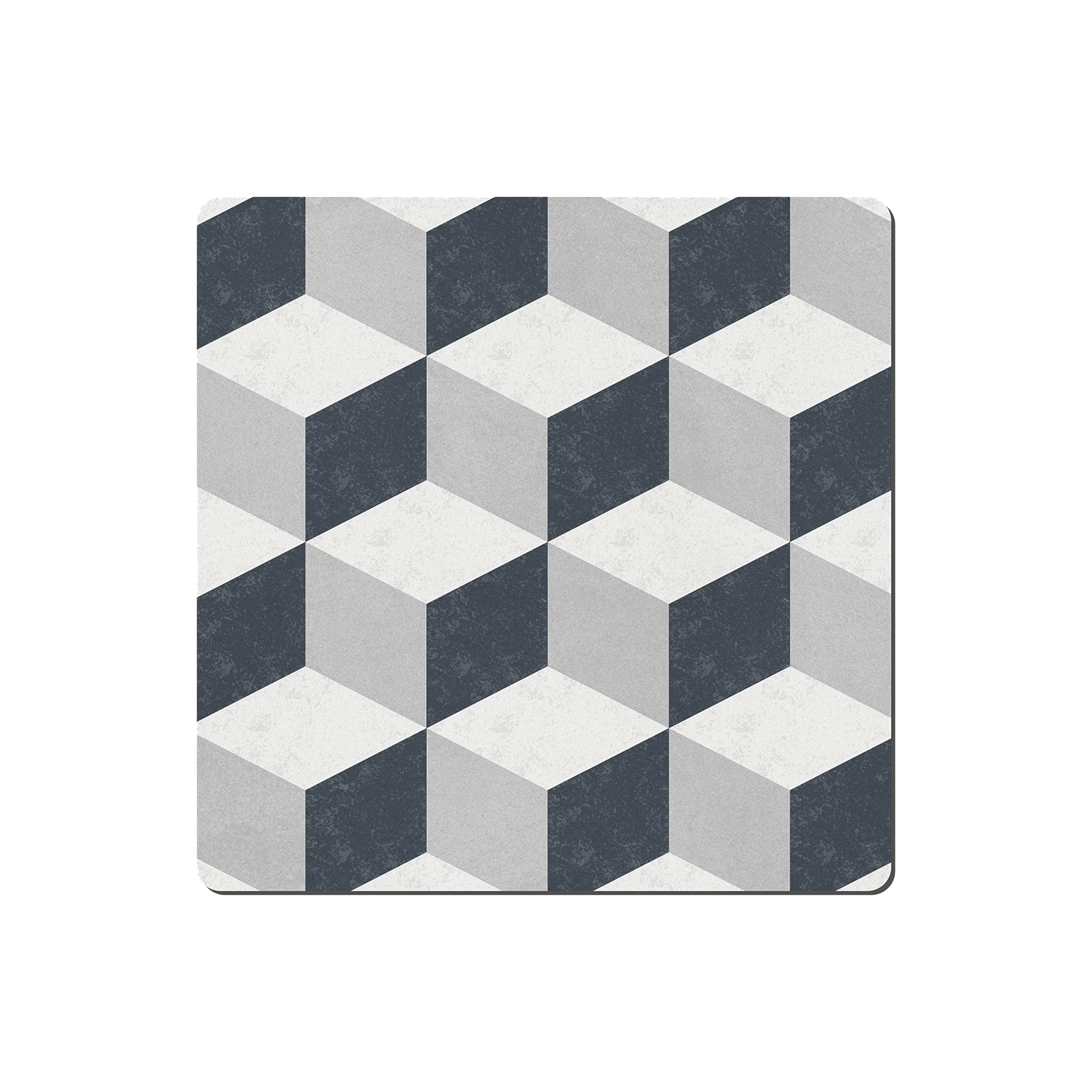 Grey Geometric Square Placemats - Set Of 6