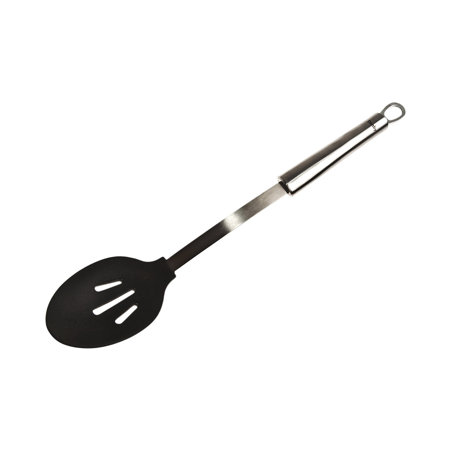 Black Silicone Head Slotted Spoon