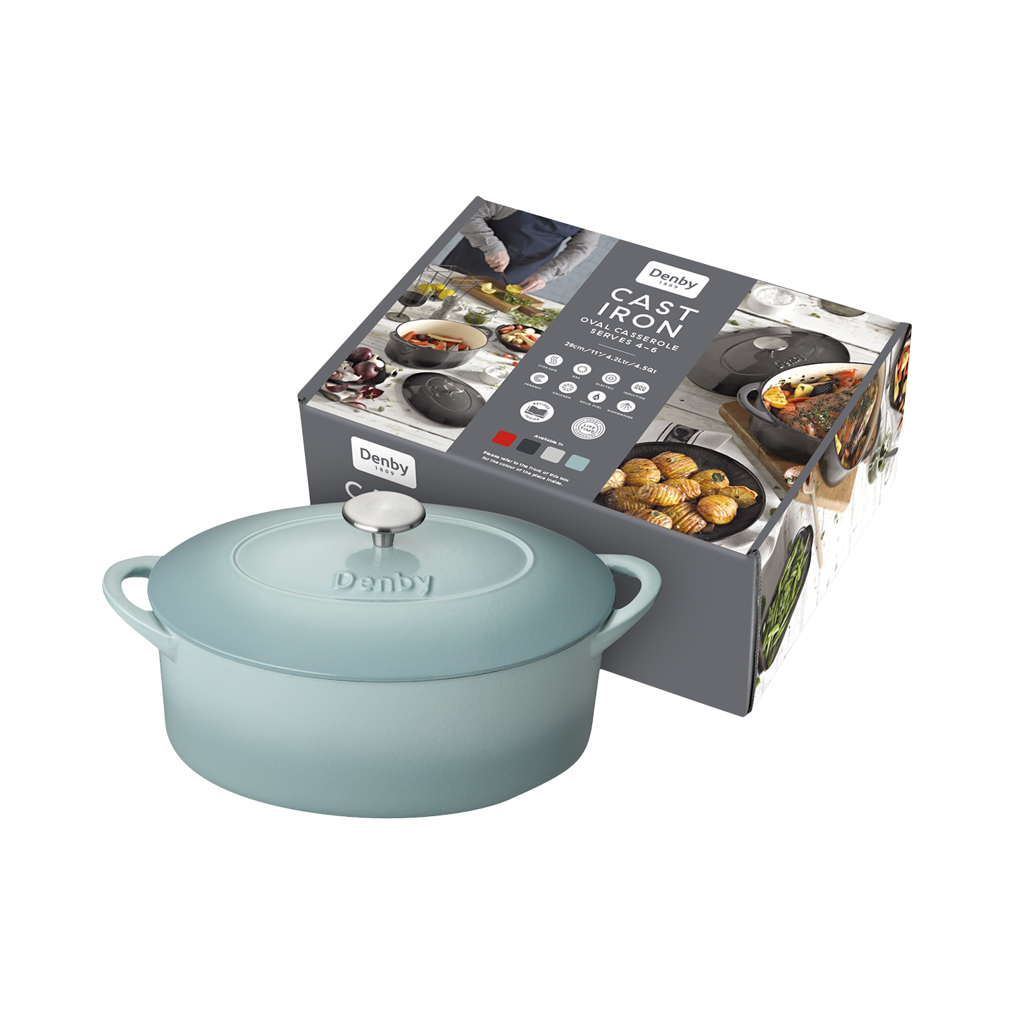 Denby Pavilion Cast Iron 28Cm Oval Casserole