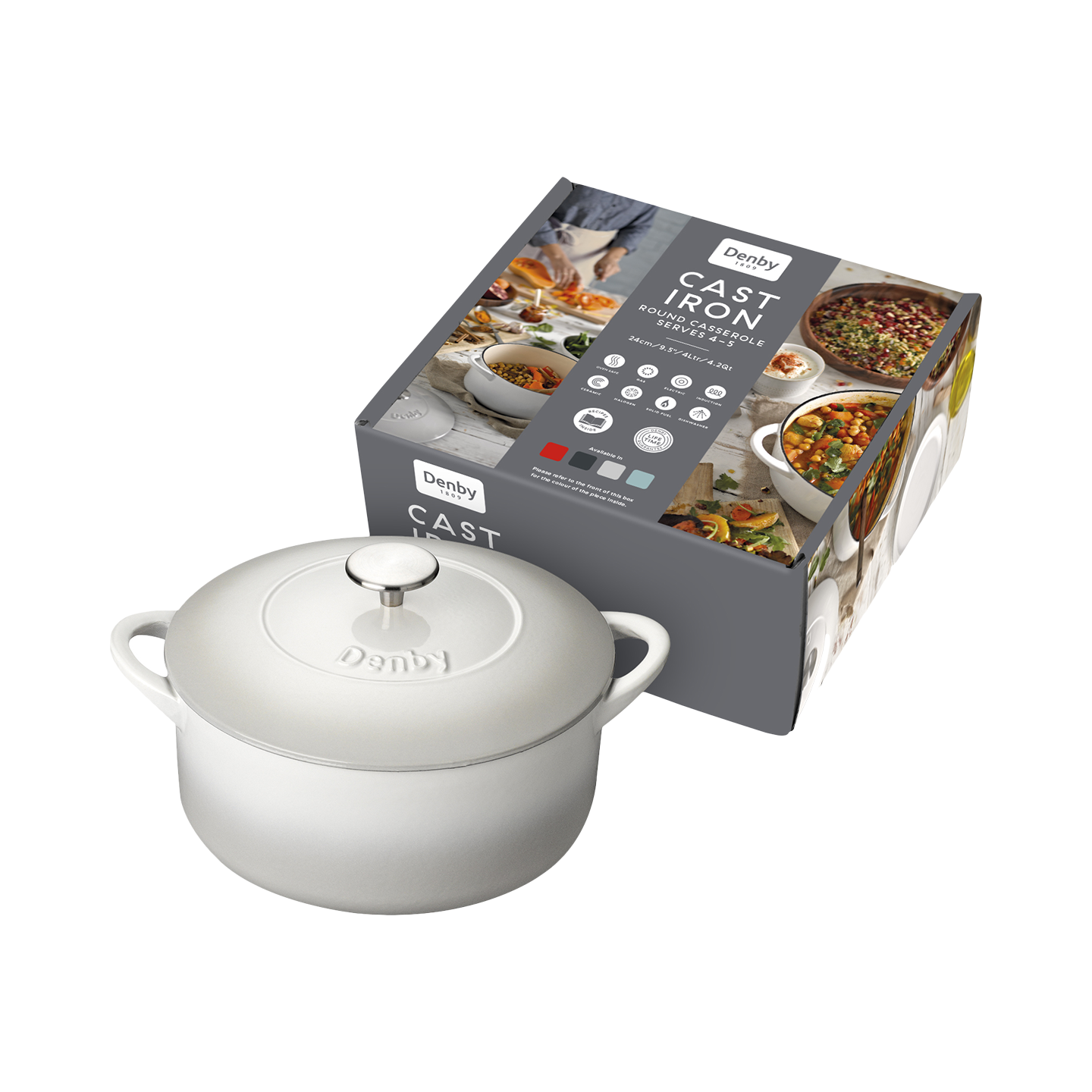 Denby Natural Canvas Cast Iron 24Cm Round Casserole