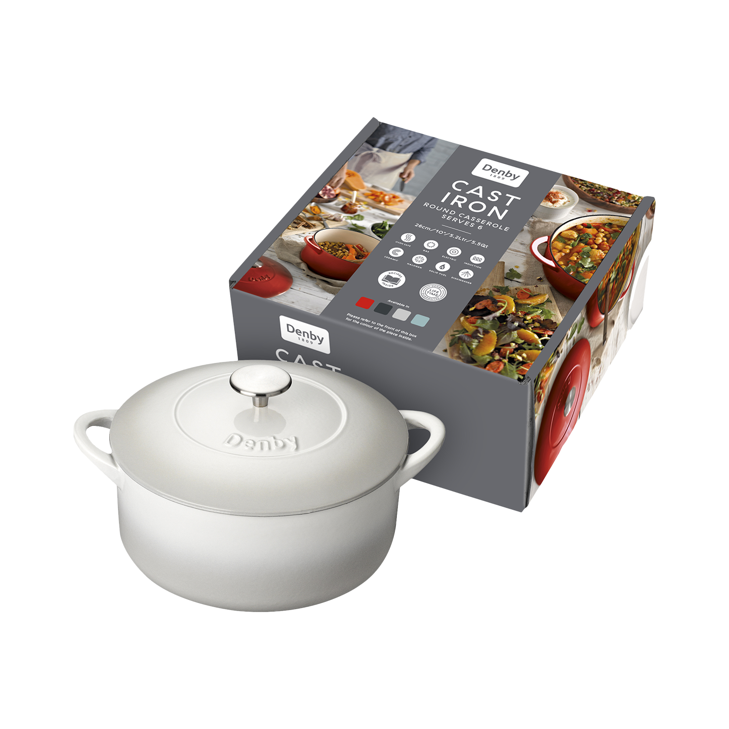 Denby Natural Canvas Cast Iron 26Cm Round Casserole