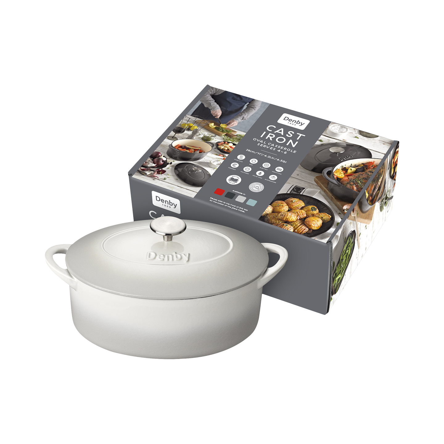 Denby Natural Canvas Cast Iron 28Cm Oval Casserole