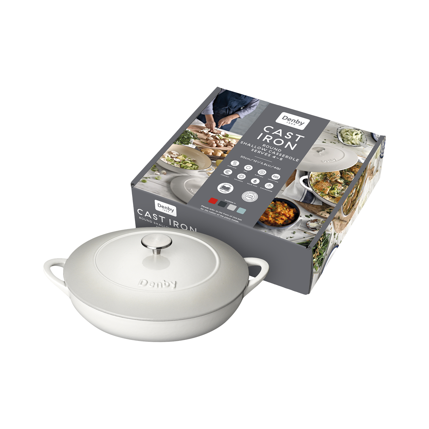 Denby Natural Canvas Cast Iron 30Cm Shallow Casserole