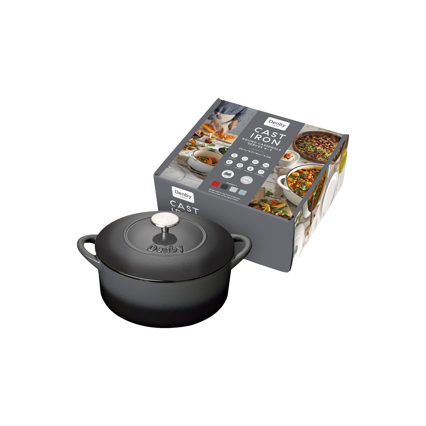 Denby Halo Cast Iron 24Cm Round Casserole