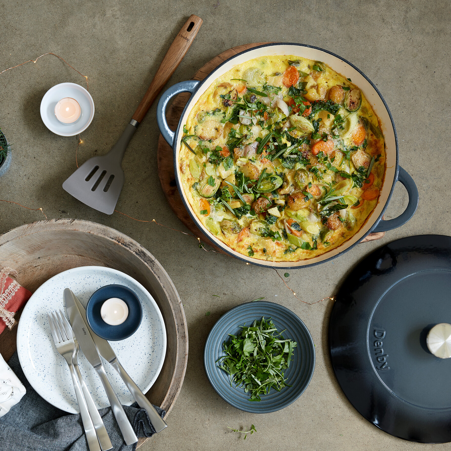 Denby Halo Cast Iron 24Cm Round Casserole