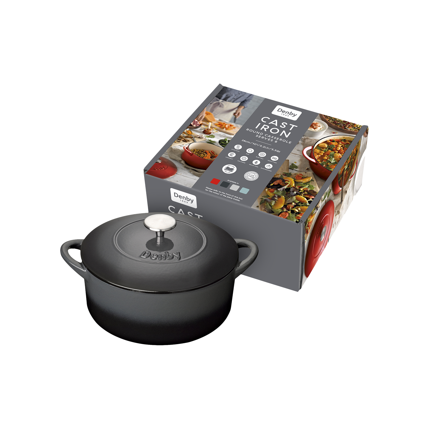 Denby Halo Cast Iron 26Cm Round Casserole