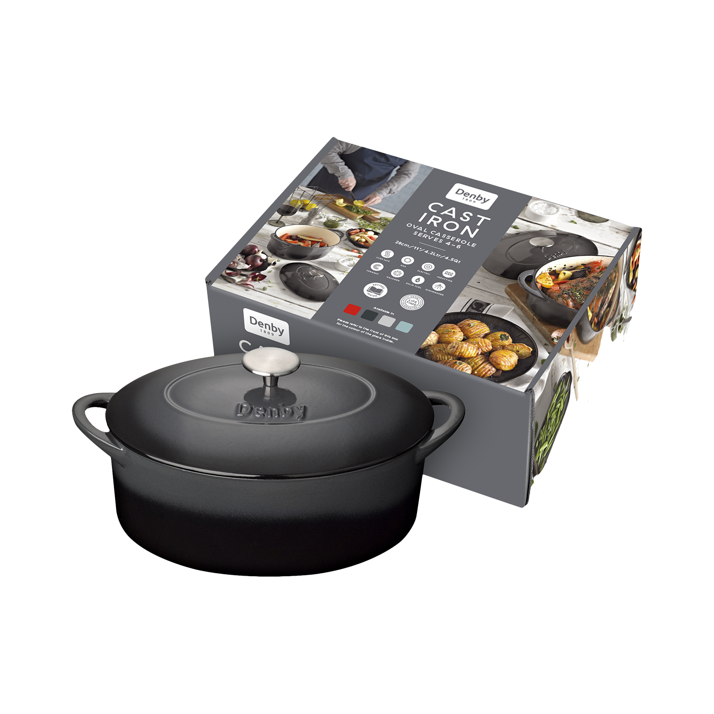 Denby Halo Cast Iron 28Cm Oval Casserole