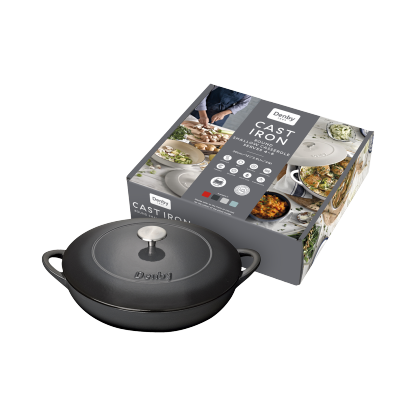 Denby Halo Cast Iron 30Cm Shallow Casserole