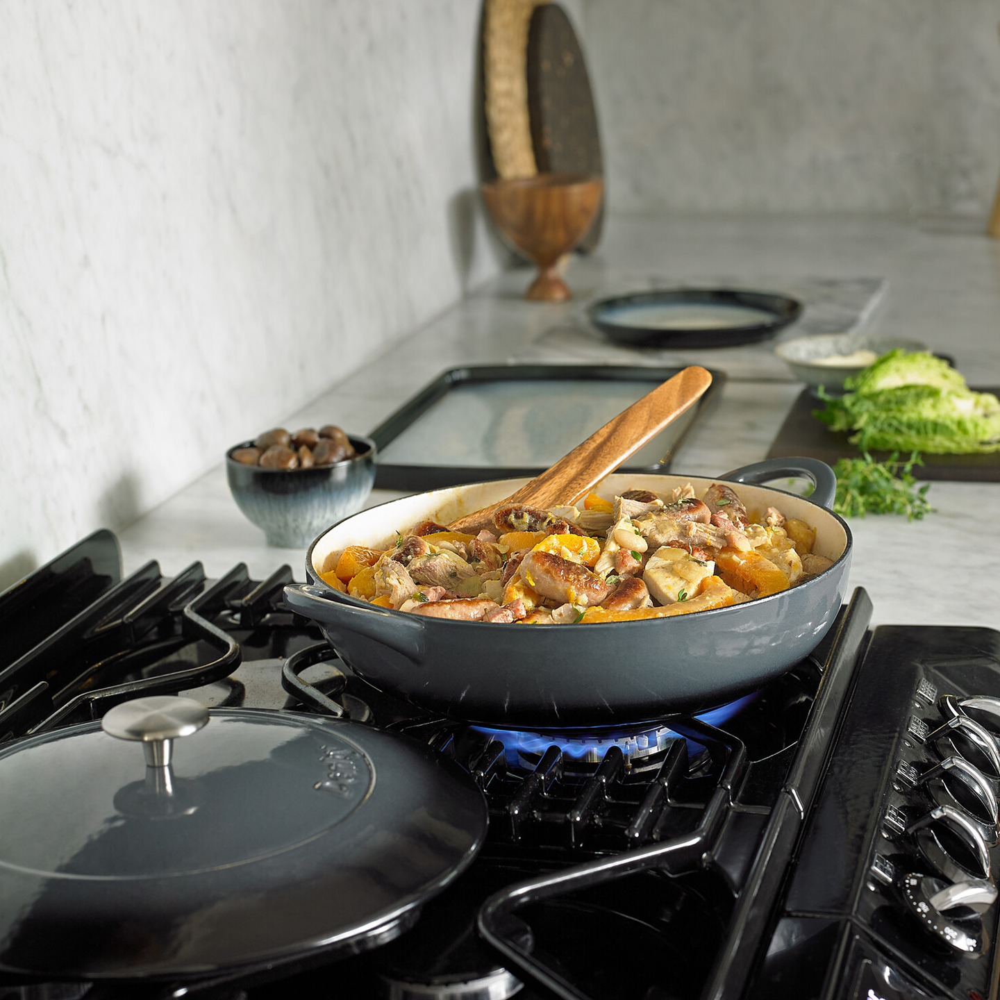 Denby Halo Cast Iron 30Cm Shallow Casserole