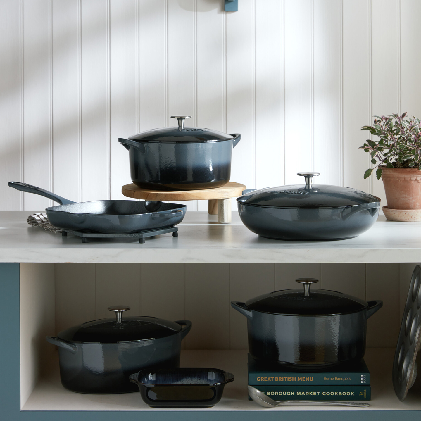 Denby Halo Cast Iron 30Cm Shallow Casserole