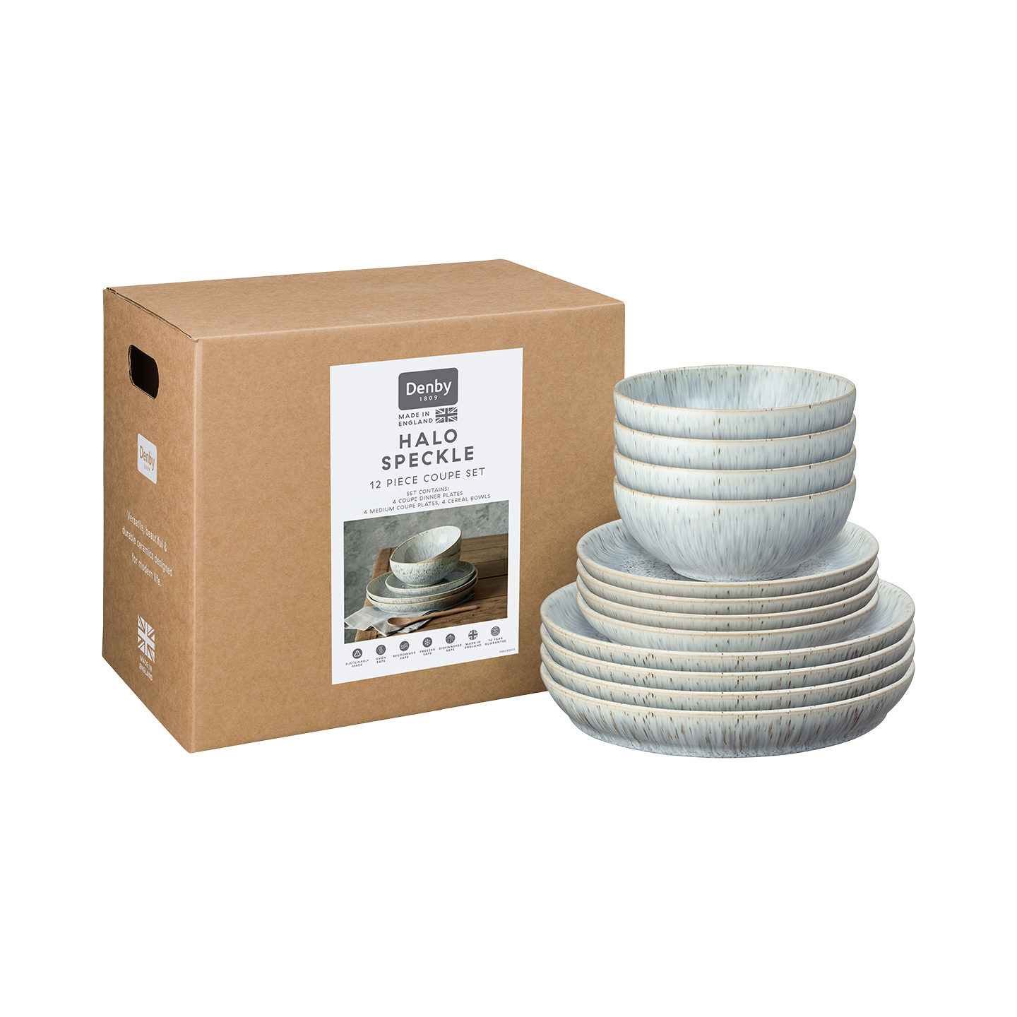 Halo Speckle Coupe 12 Piece Dinner Set