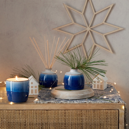 Blue Haze Ceramic Candle Pot