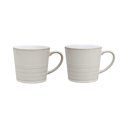 Natural Canvas 2 Textured Mugs Set