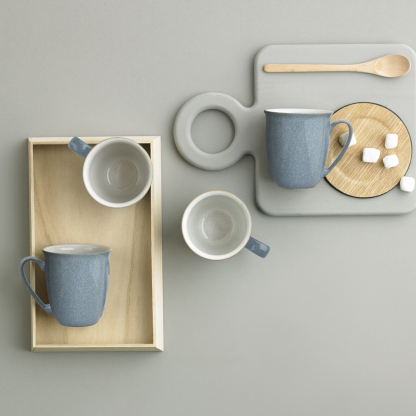 Elements Light Grey Coffee Beaker/Mugs - Set Of 4