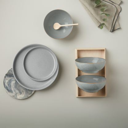 Elements Light Grey Coupe Dinner Plates - Set Of 4