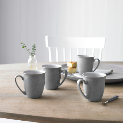 Elements Light Grey Coffee Beaker/Mugs - Set Of 4