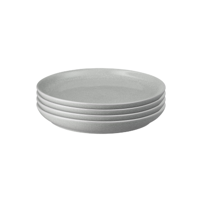 Elements Light Grey Coupe Medium Plates - Set Of 4