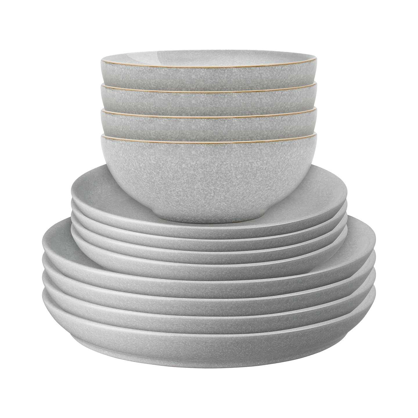 Elements Light Grey Coupe 12 Piece Dinner Set