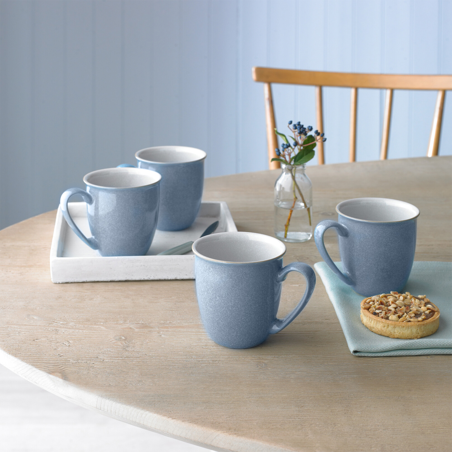 Elements Blue Coffee Beaker/Mugs - Set Of 4