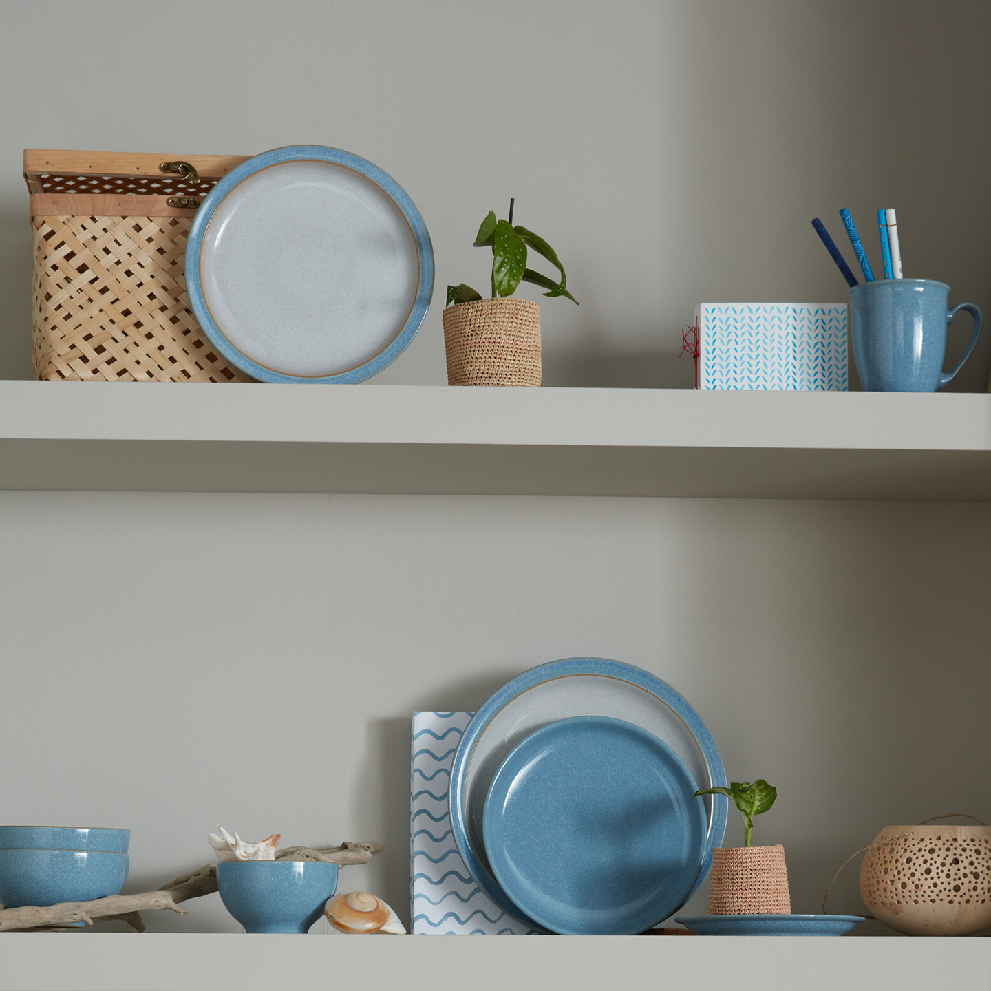 Elements Blue Coffee Beaker/Mugs - Set Of 4