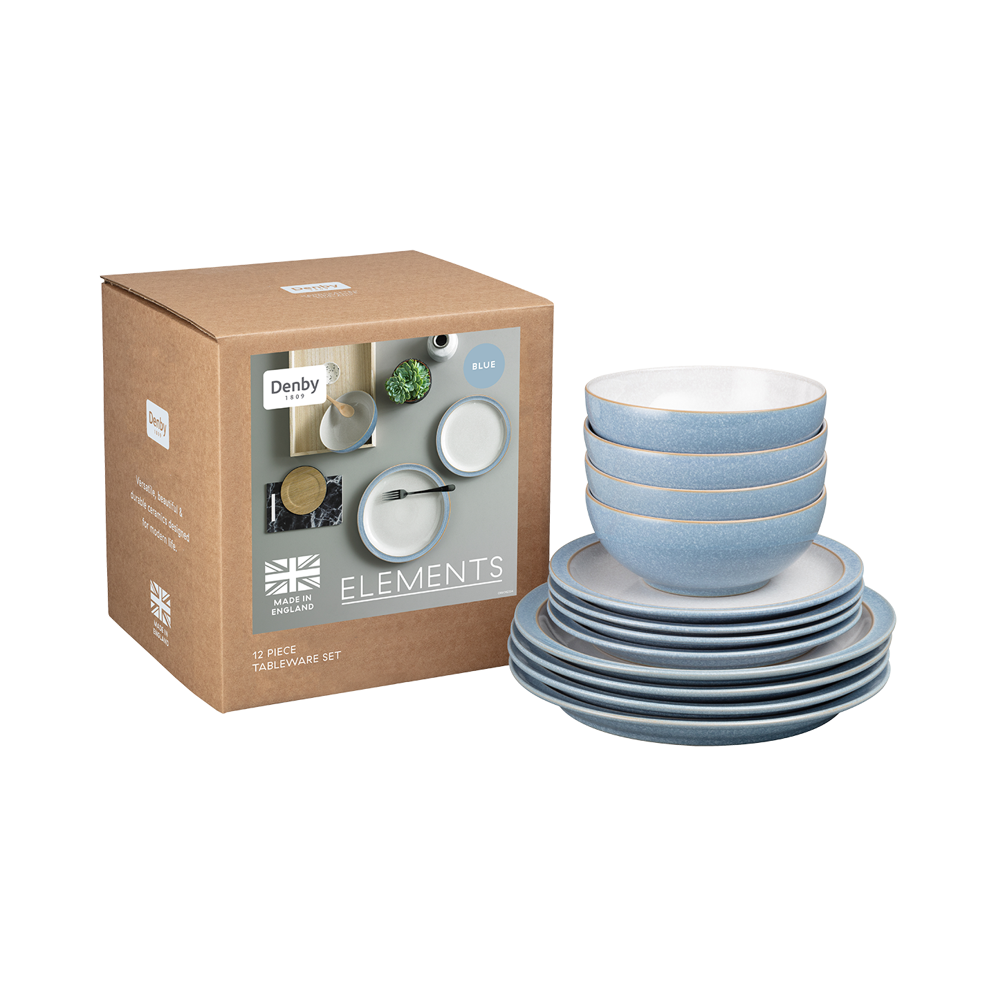Elements Blue 12 Piece Dinner Set
