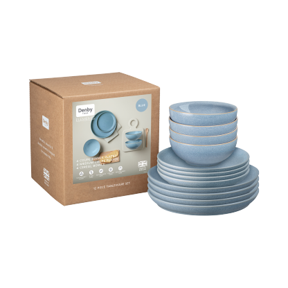 Elements Blue Coupe 12 Piece Dinner Set