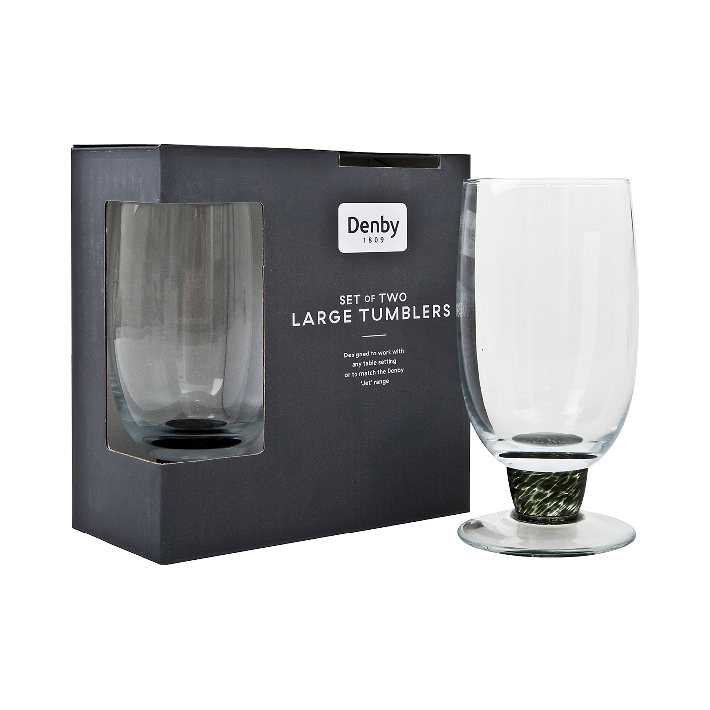 Denby Classic Black Large Tumbler - Set Of 2