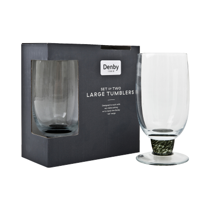 Denby Classic Black Large Tumbler - Set Of 2