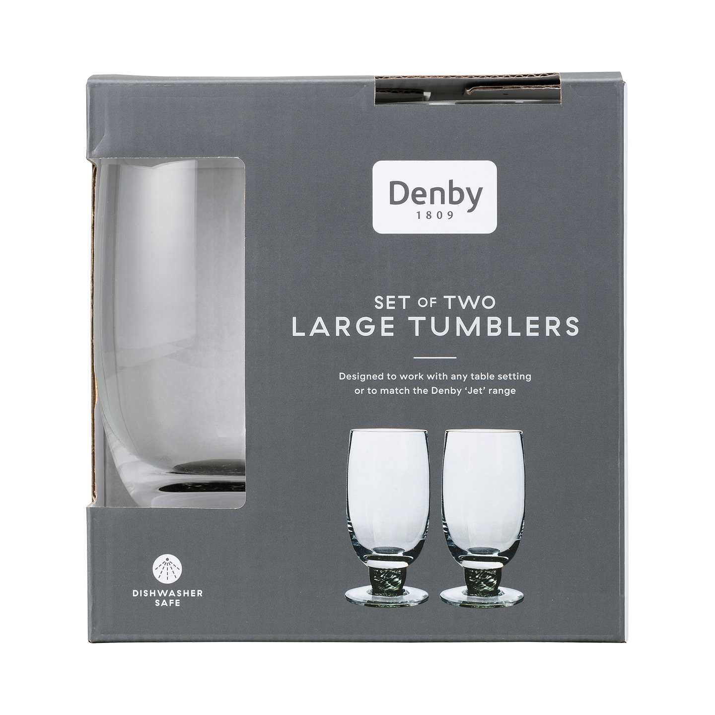 Denby Classic Black Large Tumbler - Set Of 2
