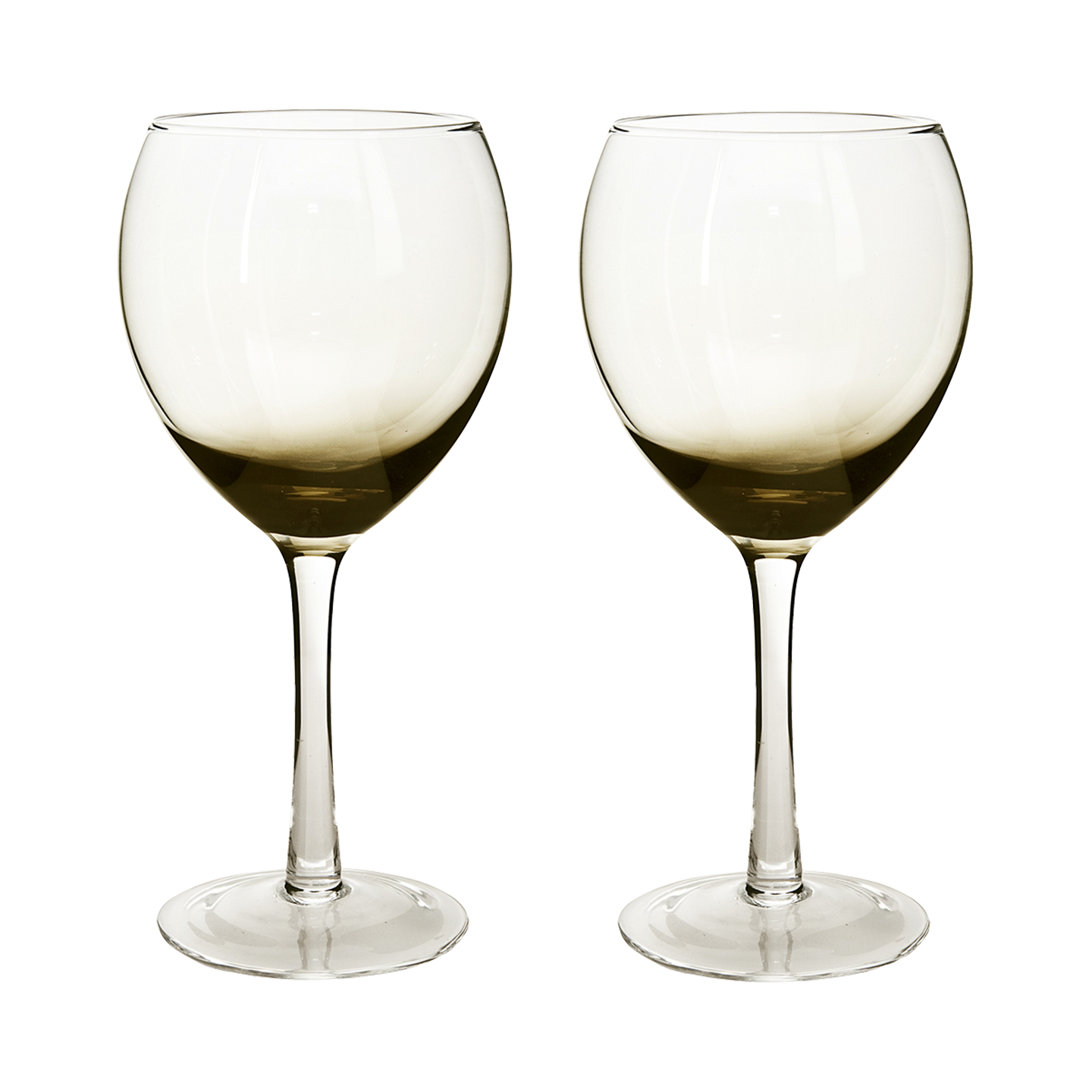 Contemporary Smoked Grey Wine Glass - Set Of 2