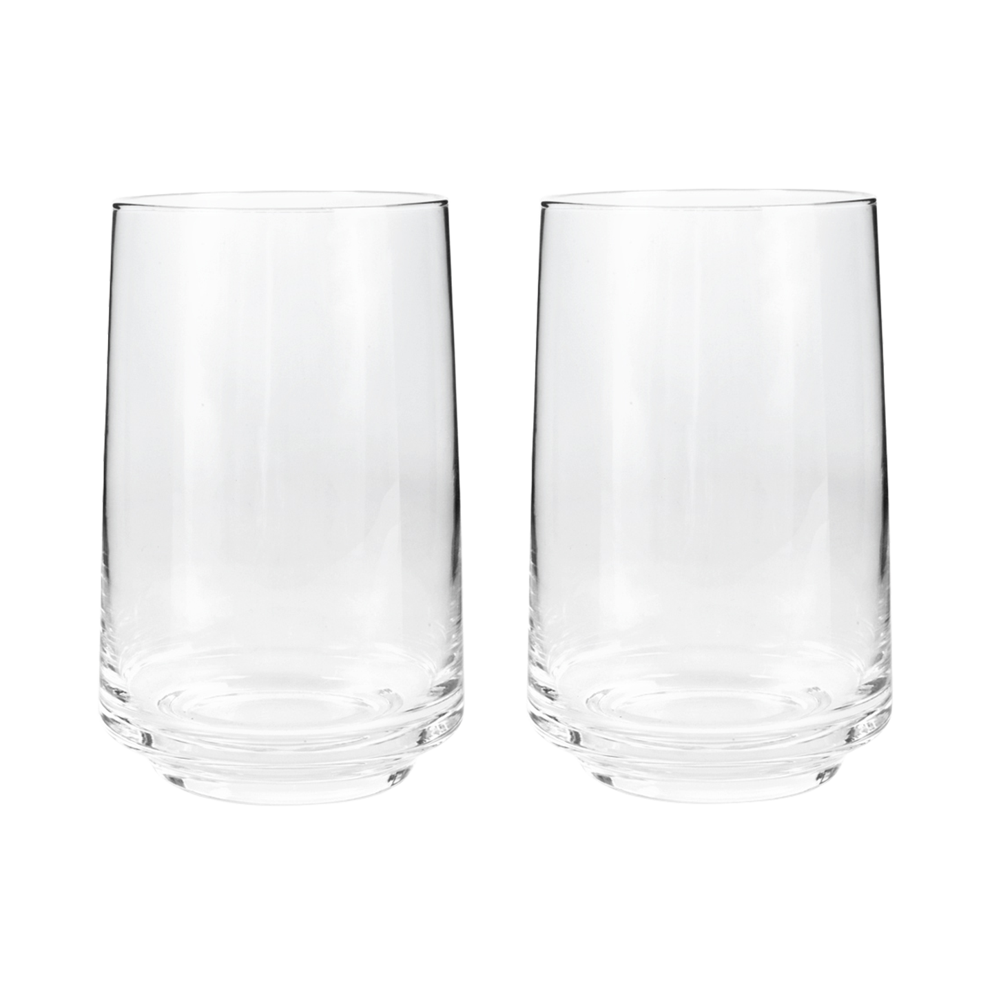 Contemporary Clear Large Tumblers - Set Of 2