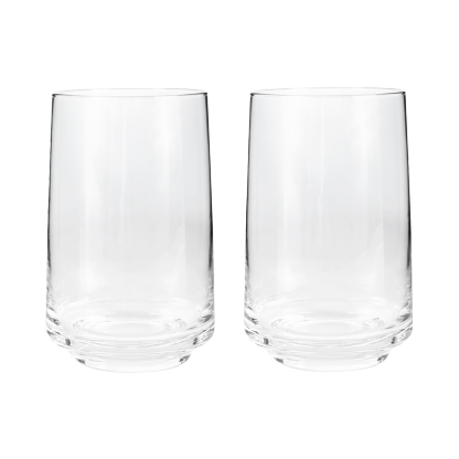 Contemporary Clear Large Tumblers - Set Of 2