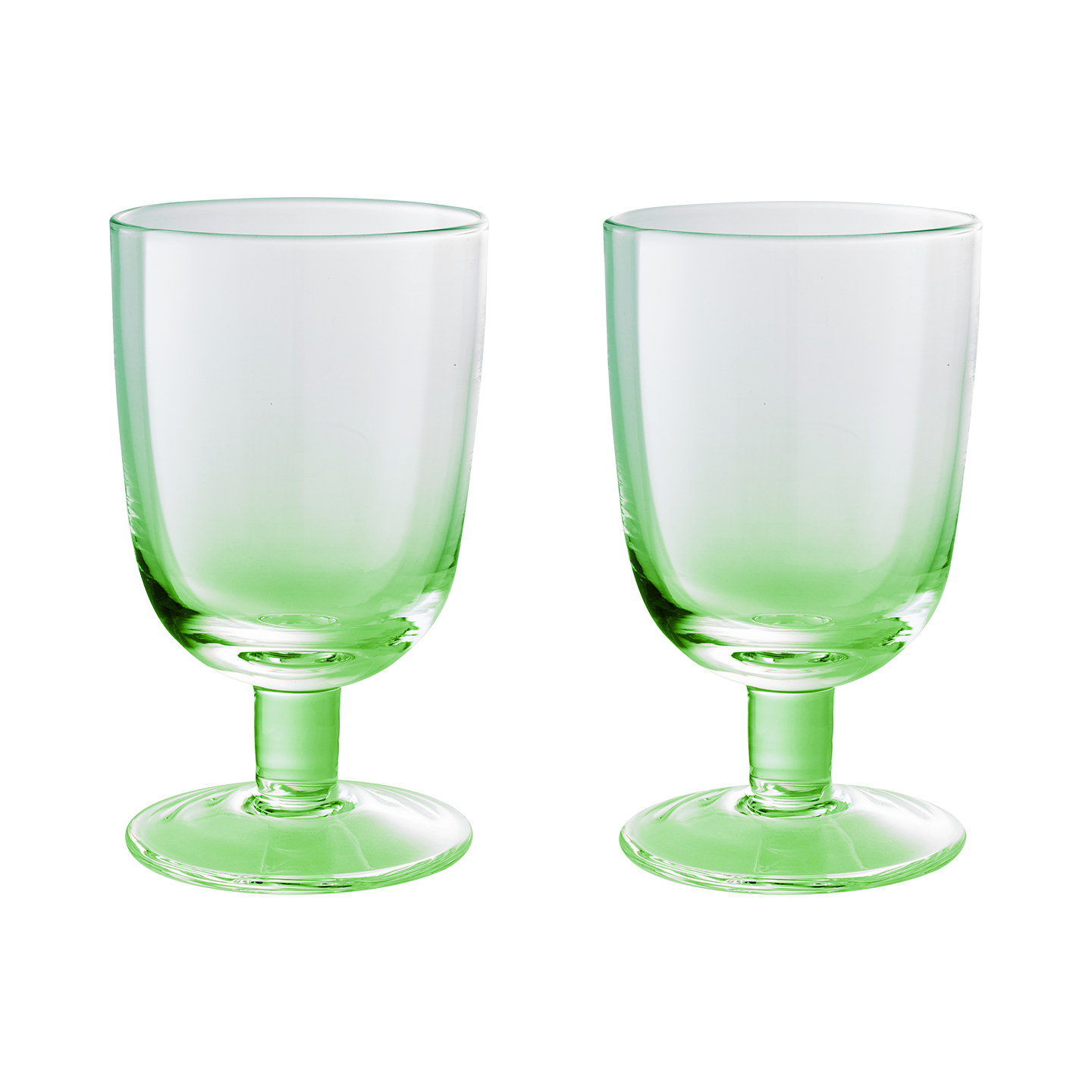 Casual Glass Green Goblets - Set Of 2