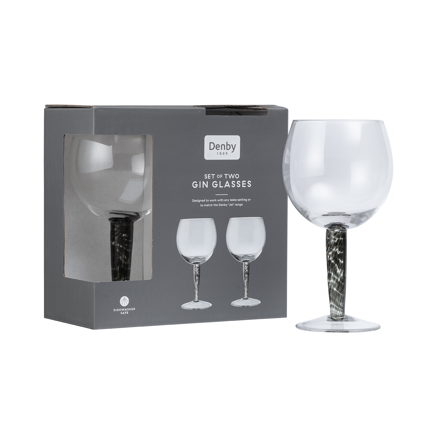 Classic Black Gin Glass - Set Of 2