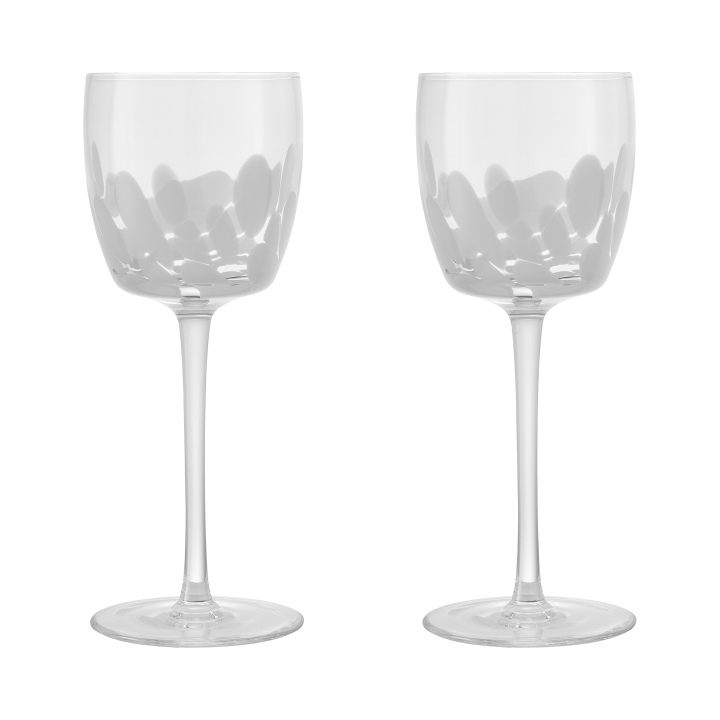 Contemporary Marbled White Wine Glass - Set Of 2