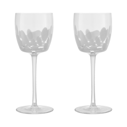 Contemporary Marbled White Wine Glass - Set Of 2